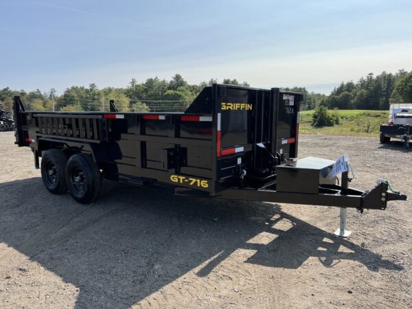 2024 Griffin Trailers 7×16 14K Telescopic Dump Trailer w/ Ramps & Spare Tire Mount