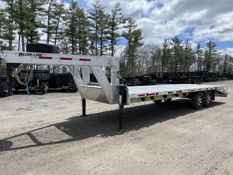 2024 Alum Line Trailers 8.5×24 13K Aluminum Gooseneck with Flip-Over Ramps