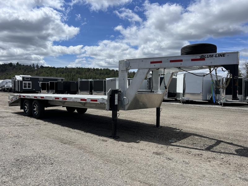 2024 Alum Line Trailers 8.5×24 13K Aluminum Gooseneck with Flip-Over Ramps
